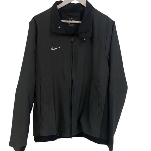 Nike Dri fit long sleeve full zip vented medium pockets black - Picture 1 of 7
